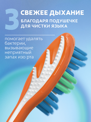 Зубная щетка COLGATE Тройное действие многофункциональная, средней жесткости, картинка