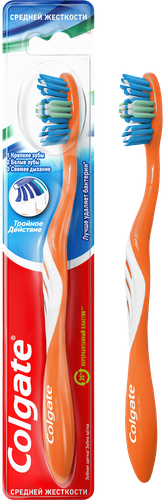 Зубная щетка COLGATE Тройное действие многофункциональная, средней жесткости, изображение
