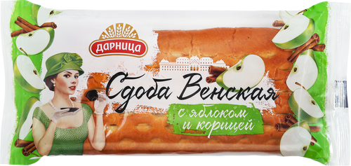 Сдоба ДАРНИЦА Венская с яблоком и корицей, 200г, вид