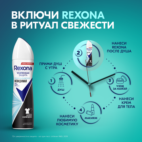 Дезодорант-антиперспирант спрей женский РЕКСОНА Crystal Clear Aqua, 150мл, фото