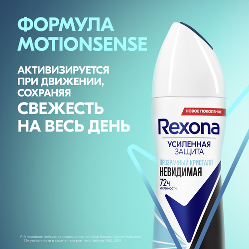 Дезодорант-антиперспирант спрей женский РЕКСОНА Crystal Clear Aqua, 150мл, картинка