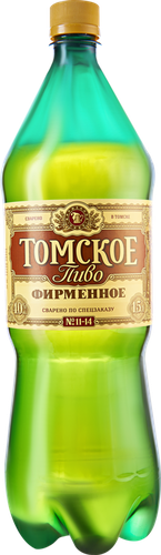 Пиво светлое ТОМСКОЕ ПИВО Томское Фирменное фильтрованное, пастеризованное, 4%, ПЭТ, 1.5л
