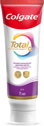Зубная паста COLGATE Total 12 Профессиональная Здоровье десен с цинком и аргинином, с антибактериальной защитой всей полости рта в течение 12 часов, 75мл, крупный план