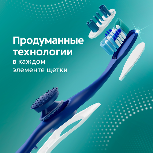 Зубная щетка COLGATE 360 Суперчистота всей полости рта, антибактериальная, средней жесткости, 1+1, 2шт, детальное фото