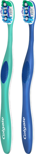 Зубная щетка COLGATE 360 Суперчистота всей полости рта, антибактериальная, средней жесткости, 1+1, 2шт, фотография