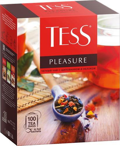 Чай черный TESS Pleasure с добавками, 100пак, изображение