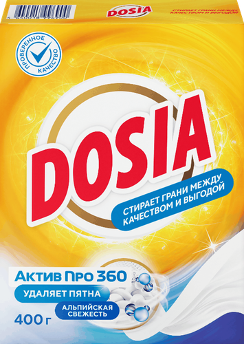 Стиральный порошок для белого белья DOSIA Automat Альпийская свежесть синтетическое, автомат, 400г, изображение