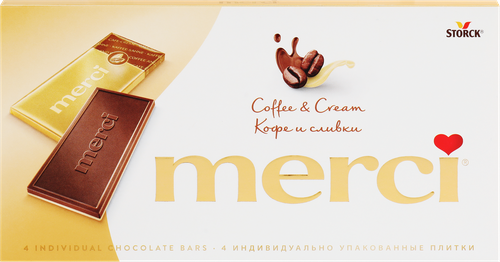 Шоколад MERCI Кофе и сливки, 100г, изображение