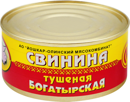 Свинина тушеная ЙОШКАР-ОЛИНСКИЙ МК высший сорт, ГОСТ, 325г, крупный план