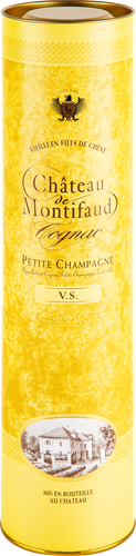 Коньяк CHATEAU DE MONTIFAUD Птит Шампань Шато де Монтифо VS 5 лет ординарный 40%, п/у, 0.7л, крупный план