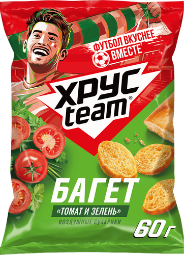 Сухарики ХРУСTEAM багет Томат и зелень, 60г, фотография