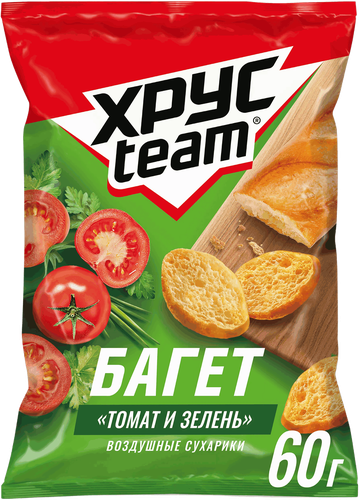 Сухарики ХРУСTEAM багет Томат и зелень, 60г, фото