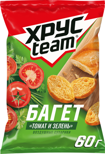 Сухарики ХРУСTEAM багет Томат и зелень, 60г, детальное фото