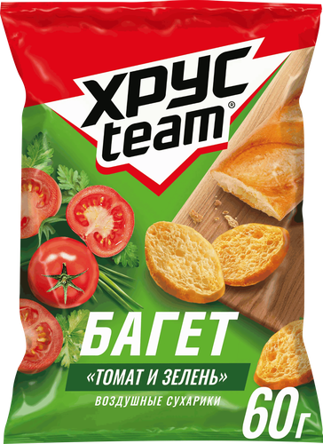 Сухарики ХРУСTEAM багет Томат и зелень, 60г, фото