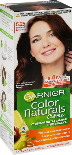 Крем-краска для волос COLOR NATURALS 5.25 Горячий шоколад, с 3 маслами, 110мл, детальное фото