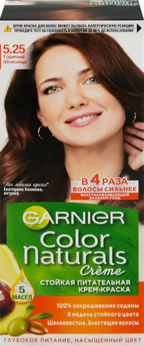 Крем-краска для волос COLOR NATURALS 5.25 Горячий шоколад, с 3 маслами, 110мл, детальное фото