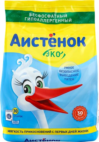 Стиральный порошок для детского белья АИСТЕНОК, 2,4кг, крупный план