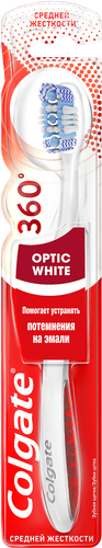 Зубная щетка COLGATE 360 Optic White отбеливающая, средней жесткости, изображение