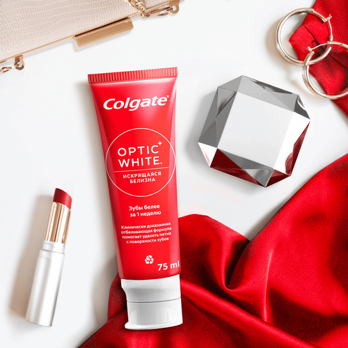 Зубная паста COLGATE Optic White Искрящаяся мята отбеливающая, 75мл, вид