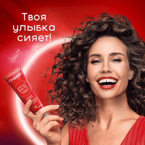 Зубная паста COLGATE Optic White Искрящаяся мята отбеливающая, 75мл, картинка