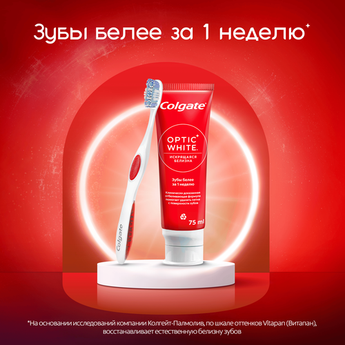 Зубная паста COLGATE Optic White Искрящаяся мята отбеливающая, 75мл, изображение