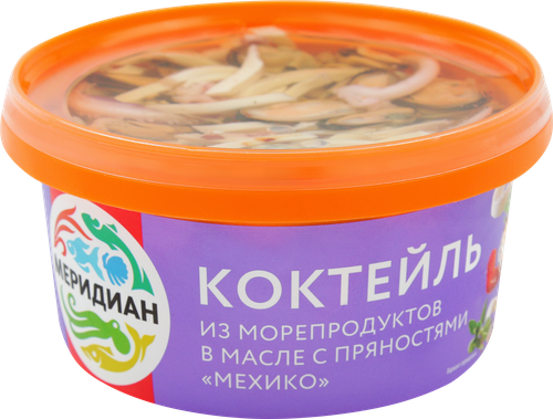 Коктейль из морепродуктов МЕРИДИАН с пряностями Мехико в масле, 430г, фотография