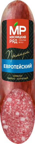 Колбаса варено-копченая МЯСНИЦКИЙ РЯД Сервелат Европейский, 280г, вид
