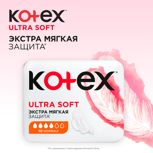 Прокладки KOTEX Ultra Soft Normal, 10шт, картинка