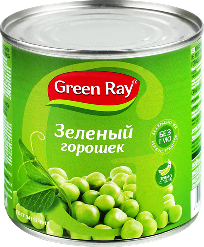 Горошек зеленый GREEN RAY молодой, 425мл, детальное фото
