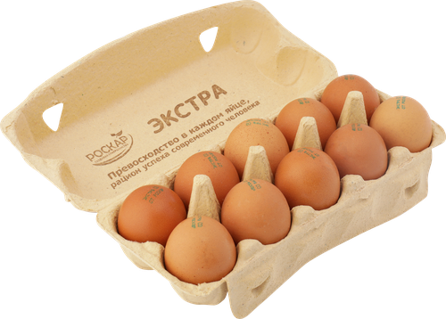 Яйцо куриное РОСКАР Экстра СО столовое, 10шт, крупный план