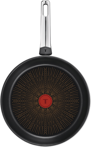 Сковорода TEFAL Emotion 28см, нержавеющая сталь, индукция, антипригарное покрытие, Арт. G7600645, крупный план