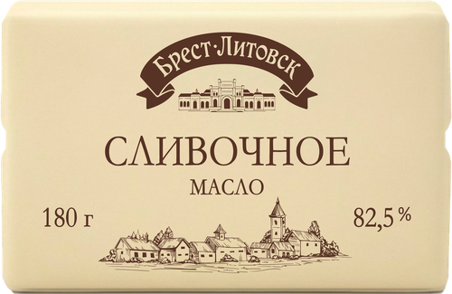Масло сладкосливочное БРЕСТ-ЛИТОВСК Сливочное несоленое 82,5%, без змж, 180г, фотография