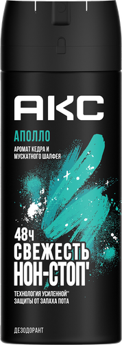 Дезодорант-антиперспирант спрей мужской АКС Apollo, 150мл, вид