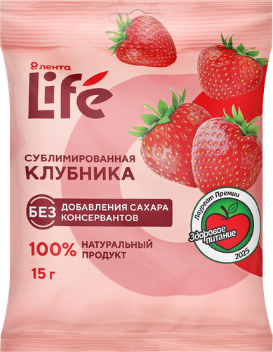 Клубника ЛЕНТА LIFE сублимированная, фотография