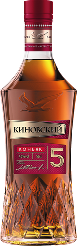 Коньяк КИНОВСКИЙ 5 лет 40%, 0.5л, вид