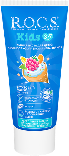 Зубная паста детская R.O.C.S. Фруктовый рожок, без фтора, 45г, детальное фото