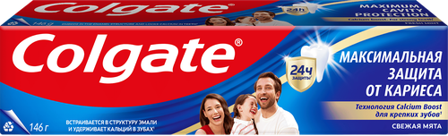 Зубная паста COLGATE Максимальная защита от кариеса Свежая мята с 
комплексом кальция и фторида и технологий Calcium-lock, 100мл, изображение