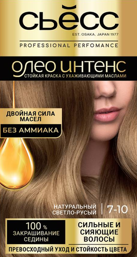 Краска для волос СЬЁСС Oleo Intense 7–10 Натуральный светло-русый, 115мл, фотография