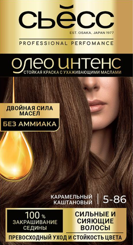 Краска для волос СЬЁСС Oleo Intense 5–86 Карамельный каштановый, 115мл, изображение