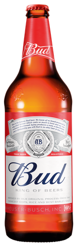 Пиво светлое BUD пастеризованное, 5%, 0.75л, фотография
