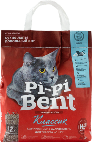 Наполнитель бентонитовый для кошачьего туалета PI-PI-BENT комкующийся, 5кг, изображение