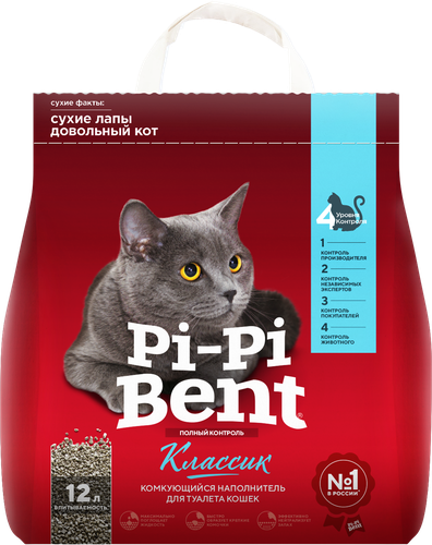 Наполнитель бентонитовый для кошачьего туалета PI-PI-BENT комкующийся, 5кг, изображение