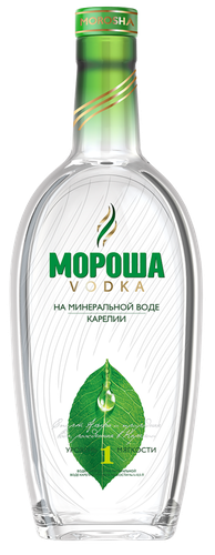 Водка МОРОША на минеральной воде Карелии уровень мягкости №1 40%, 0.5л