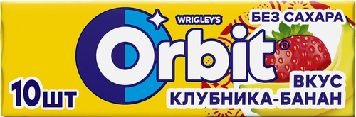 Жевательная резинка ORBIT Клубника-банан, 13,6г, детальное фото
