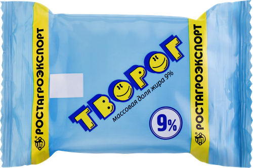 Творог РОСТАГРОЭКСПОРТ 9%, без змж, 180г, крупный план