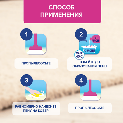 Шампунь для ковров VANISH 3в1 ручная стирка, 450мл, фото