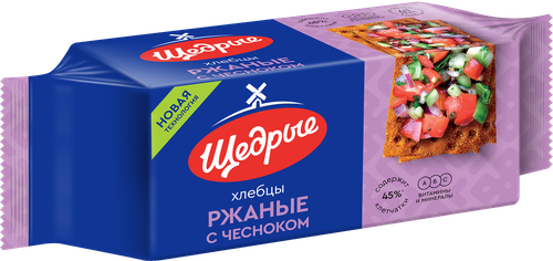 Хлебцы ржаные ЩЕДРЫЕ с чесноком, 100г, вид