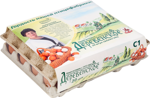 Яйцо куриное РОСКАР деревенское С1, 20шт, фотография