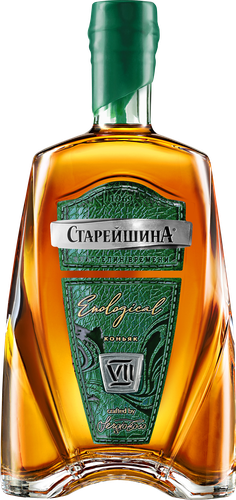 Коньяк СТАРЕЙШИНА Энолоджикал выдержанный КВ 7 лет 40%, 1л, вид