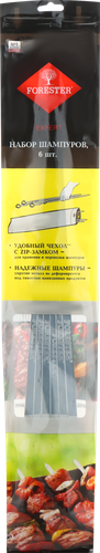 Набор шампуров FORESTER Большие из никелированной стали Арт. RZ-600SB, 6шт, изображение